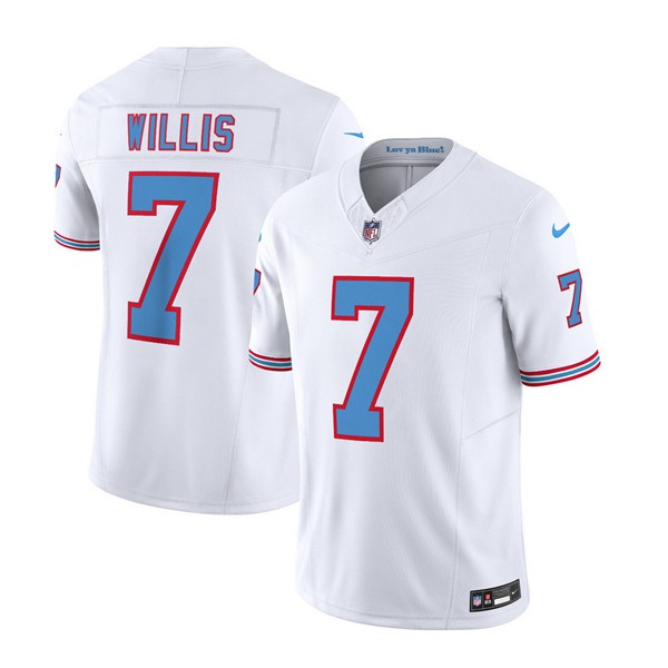 Tennessee Titans #7 Malik Willis White 2023 F.U.S.E. Vapor Limited Throwback Stitched Jersey