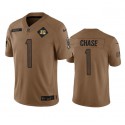 Cincinnati Bengals #1 Ja'Marr Chase 2023 Brown Salute To Service Limited Stitched Jersey