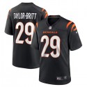 Cincinnati Bengals #29 Cam Taylor-Britt Black Stitched Game Jersey