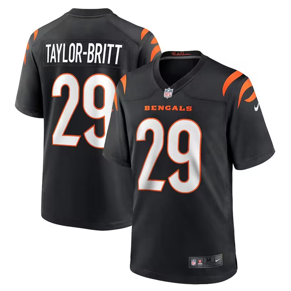 Cincinnati Bengals #29 Cam Taylor-Britt Black Stitched Game Jersey