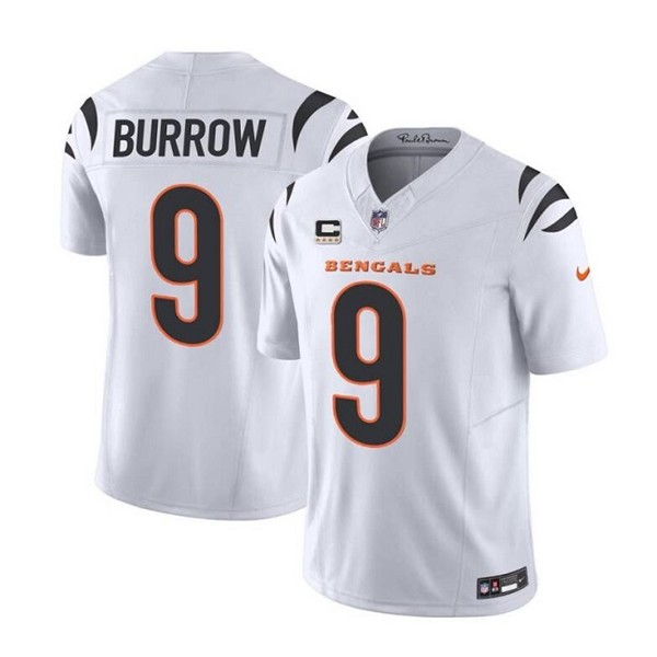 Cincinnati Bengals #9 Joe Burrow White 2023 F.U.S.E. With 4-Star C Patch Vapor Untouchable Limited Stitched Jersey