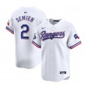 Texas Rangers #2 Marcus Semien White 2023 World Series Champions Stitched Jersey