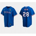 Texas Rangers #28 Jonah Heim Royal 2023 World Series Stitched Jersey