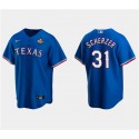 Texas Rangers #31 Max Scherzer Royal 2023 World Series Stitched Jersey