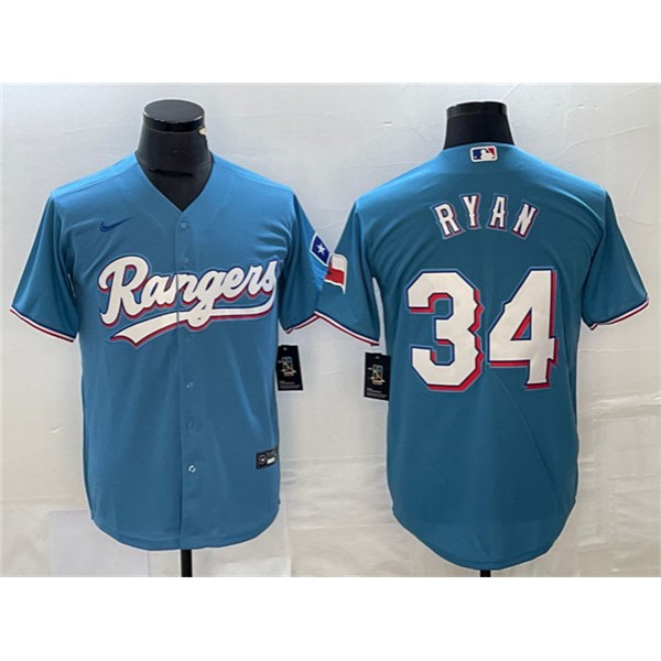 Texas Rangers #34 Nolan Ryan Blue Cool Base Stitched Jersey