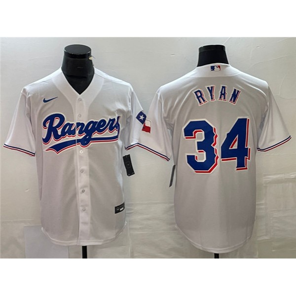 Texas Rangers #34 Nolan Ryan White Cool Base Stitched Jersey