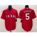 Texas Rangers #5 Corey Seager Red Cool Base Stitched Jersey