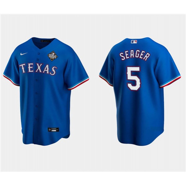 Texas Rangers #5 Corey Seager Royal 2023 World Series Stitched Jersey