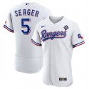 Texas Rangers #5 Corey Seager White 2023 World Series Flex Base Stitched Jersey