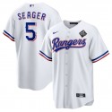 Texas Rangers #5 Corey Seager White 2023 World Series Stitched Jersey