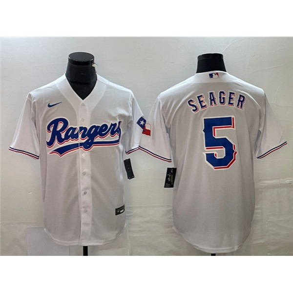 Texas Rangers #5 Corey Seager White Cool Base Stitched Jersey