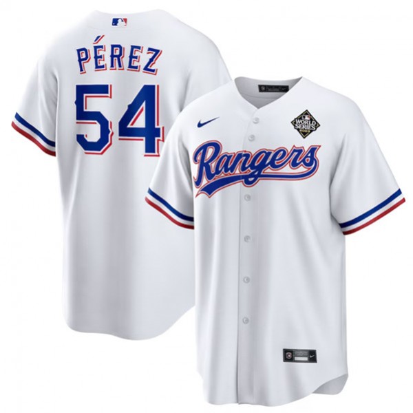 Texas Rangers #54 Martín Pérez White 2023 World Series Stitched Jersey