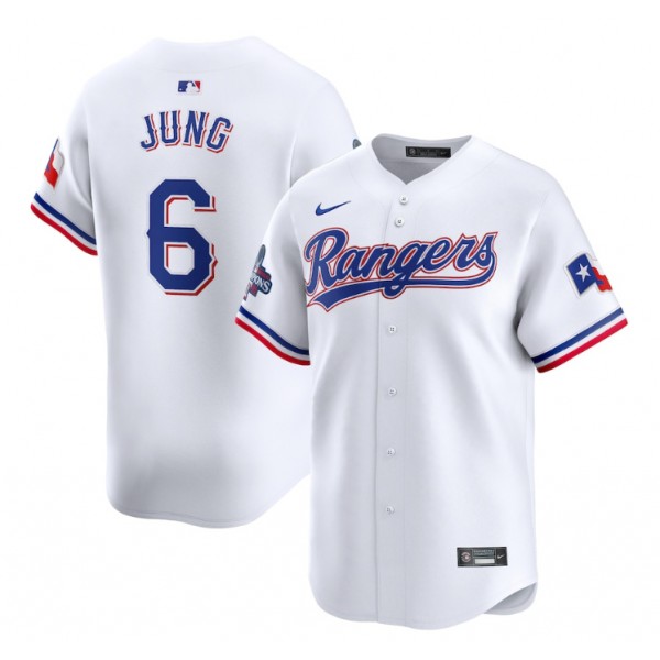 Texas Rangers #6 Josh Jung White 2023 World Series Champions Stitched Jersey