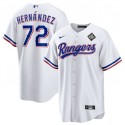 Texas Rangers #72 Jonathan Hernández White 2023 World Series Stitched Jersey