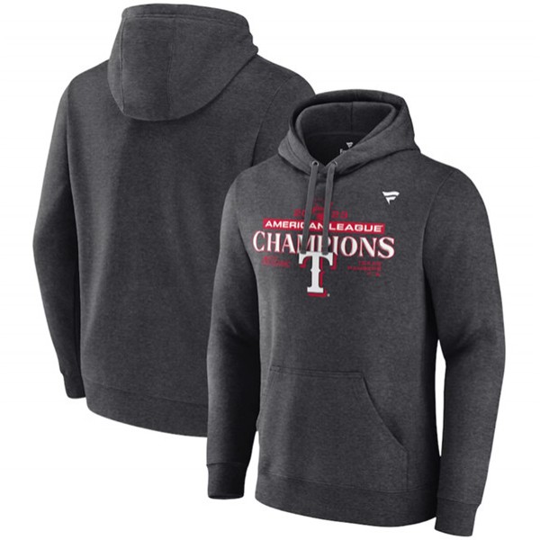 Texas Rangers 2023 Heather Charcoal Champions Locker Room Pullover Hoodie