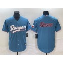 Texas Rangers Blue Team Big Logo With Patch Cool Base Stitched Jersey