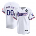 Texas Rangers Custom White 2023 World Series Patch And Champions Patch Stitched Jersey