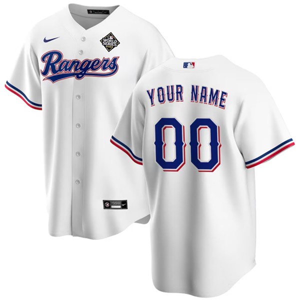 Texas Rangers Custom White 2023 World Series Stitched Jersey