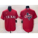 Texas Rangers Red 2023 World Series Champions Big Logo With Patch Cool Base Stitched Jersey