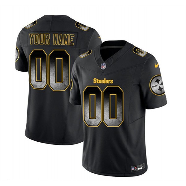 Pittsburgh Steelers Custom Black 2023 F.U.S.E. Smoke Vapor Untouchable Limited Stitched Jersey