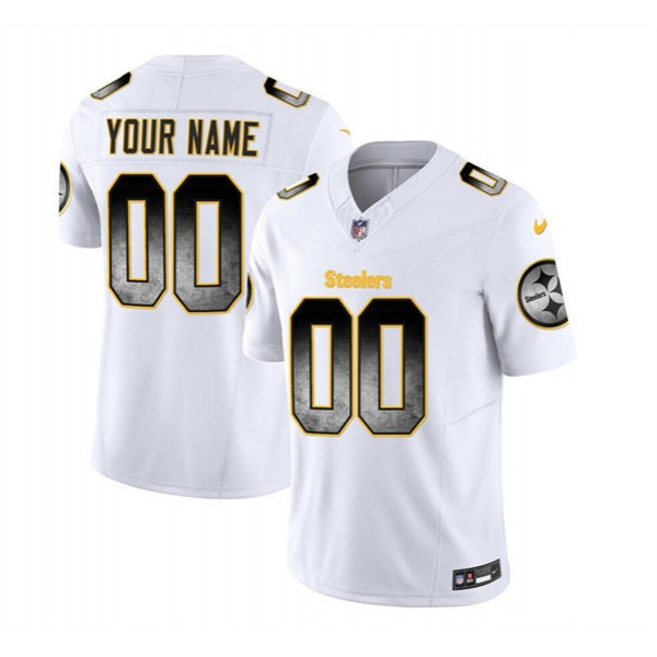Pittsburgh Steelers Custom White 2023 F.U.S.E. Smoke Vapor Untouchable Limited Stitched Jersey
