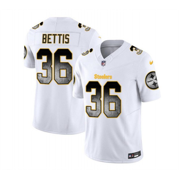 Pittsburgh Steelers #36 Jerome Bettis White 2023 F.U.S.E. Smoke Vapor Untouchable Limited Stitched Jersey