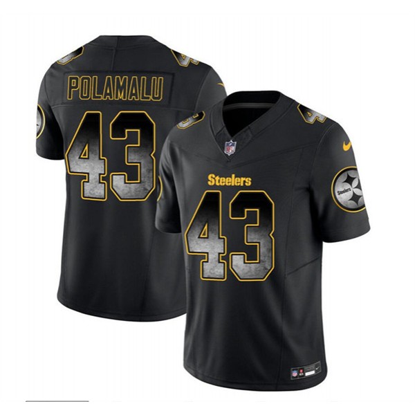 Pittsburgh Steelers #43 Troy Polamalu Black 2023 F.U.S.E. Smoke Vapor Untouchable Limited Stitched Jersey