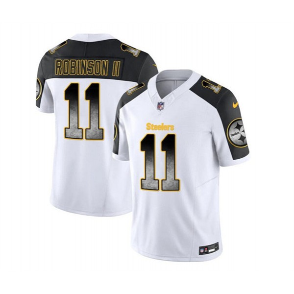 Pittsburgh Steelers #11 Allen Robinson II White Black 2023 F.U.S.E. Smoke Vapor Untouchable Limited Stitched Jersey