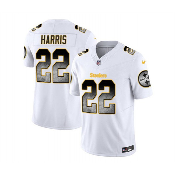 Pittsburgh Steelers #22 Najee Harris White 2023 F.U.S.E. Smoke Vapor Untouchable Limited Stitched Jersey