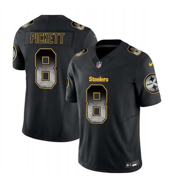 Pittsburgh Steelers #8 Kenny Pickett Black 2023 F.U.S.E. Smoke Vapor Untouchable Limited Stitched Jersey