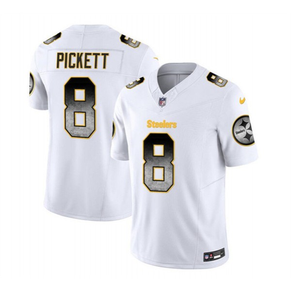 Pittsburgh Steelers #8 Kenny Pickett White 2023 F.U.S.E. Smoke Vapor Untouchable Limited Stitched Jersey