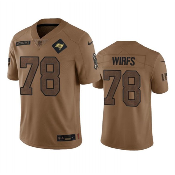 Tampa Bay Buccaneers #78 Tristan Wirfs 2023 Brown Salute To Service Limited Stitched Jersey