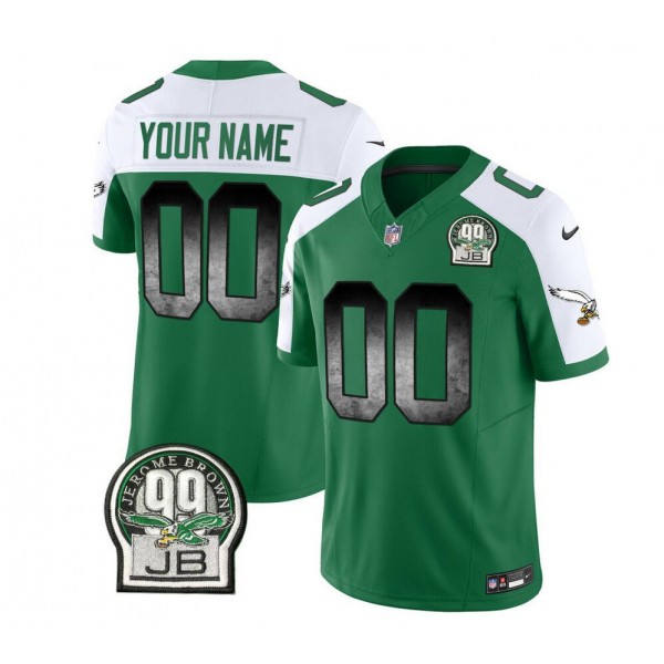 Philadelphia Eagles Custom Green White 2023 F.U.S.E. Throwback Vapor Untouchable Limited Stitched Jersey