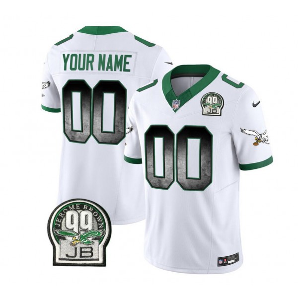 Philadelphia Eagles Custom White 2023 F.U.S.E. Throwback Vapor Untouchable Limited Stitched Jersey
