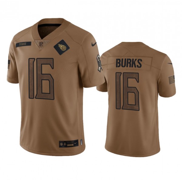 Tennessee Titans #16 Treylon Burks 2023 Brown Salute To Service Stitched Jersey