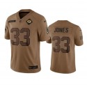 Green Bay Packers #33 Aaron Jones Brown 2023 Salute To Service Limited Stitched Jersey