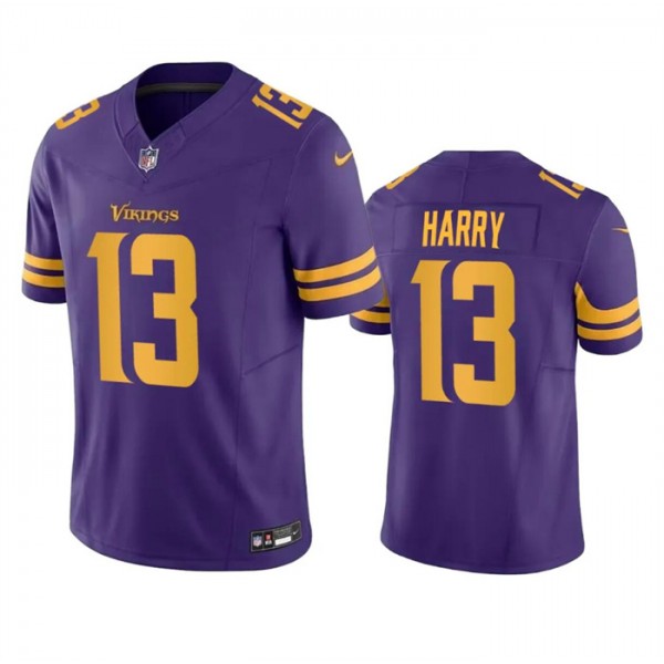 Minnesota Vikings #13 N'Keal Harry Purple 2023 F.U.S.E. Color Rush Limited Stitched Jersey