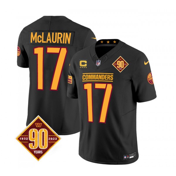 Washington Commanders #17 Terry McLaurin Black 2023 F.U.S.E. 90th Anniversary Vapor Limited Stitched Jersey