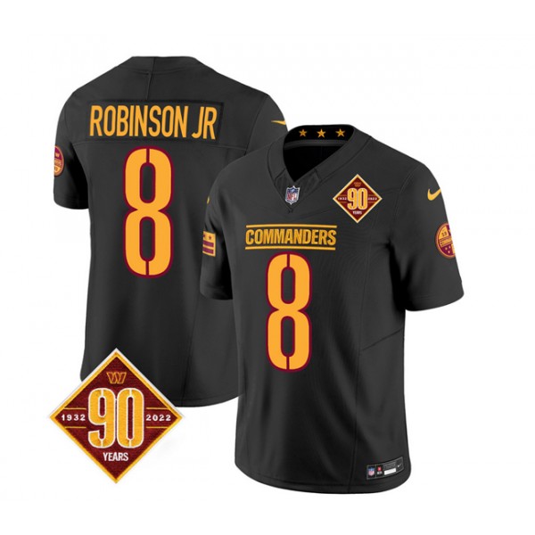 Washington Commanders #8 Brian Robinson Black 2023 F.U.S.E. 90th Anniversary Vapor Limited Stitched Jersey