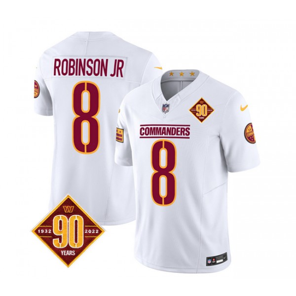 Washington Commanders #8 Brian Robinson White 2023 F.U.S.E. 90th Anniversary Vapor Limited Stitched Jersey
