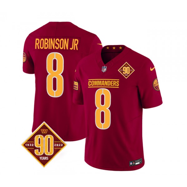 Washington Commanders #8 Brian Robinson Burgundy 2023 F.U.S.E. 90th Anniversary Vapor Limited Stitched Jersey