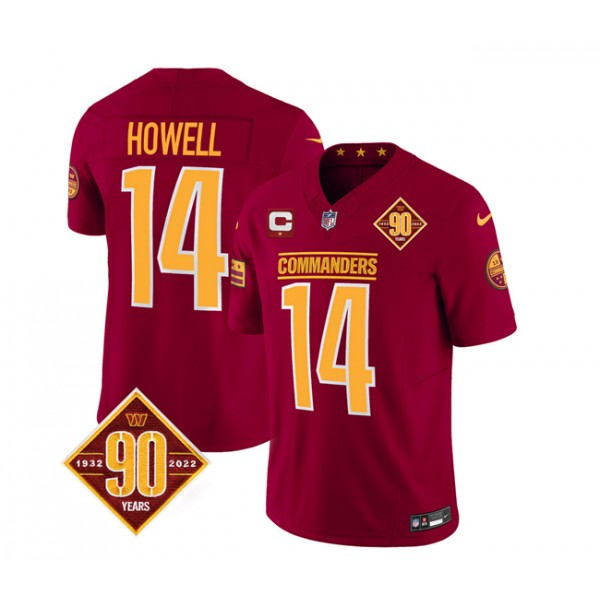 Washington Commanders #14 Sam Howell Burgundy 2023 F.U.S.E. 90th Anniversary Vapor Limited Stitched Jersey