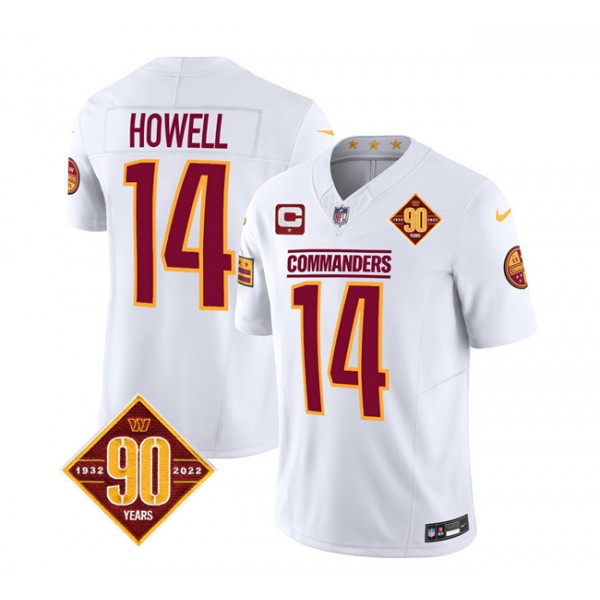 Washington Commanders #14 Sam Howell White 2023 F.U.S.E. 90th Anniversary Vapor Limited Stitched Jersey