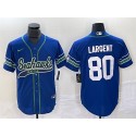 Seattle Seahawks #80 Steve Largent Royal Throwback Cool Base Stitched Jersey