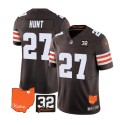 Cleveland Browns #27 Kareem Hunt Brown 2023 F.U.S.E. With Jim Brown Memorial Patch Vapor Untouchable Limited Stitched Jersey