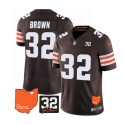 Cleveland Browns #32 Jim Brown Brown 2023 F.U.S.E. With Jim Brown Memorial Patch Vapor Untouchable Limited Stitched Jersey