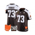 Cleveland Browns #73 Joe Thomas Brown White 2023 F.U.S.E. With Jim Brown Memorial Patch And 4-Star C Patch Vapor Untouchable Limited Stitched Jersey