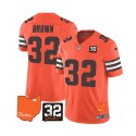 Cleveland Browns #32 Jim Brown Orange 2023 F.U.S.E. With Jim Brown Memorial Patch Vapor Untouchable Limited Stitched Jersey