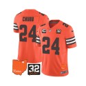 Cleveland Browns #24 Nick Chubb Orange 2023 F.U.S.E. With Jim Brown Memorial Patch And 1-Star C Patch Vapor Untouchable Limited Stitched Jersey