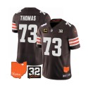 Cleveland Browns #73 Joe Thomas Brown 2023 F.U.S.E. With Jim Brown Memorial Patch And 4-Star C Patch Vapor Untouchable Limited Stitched Jersey